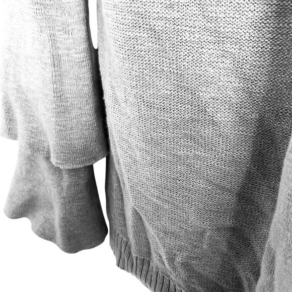 J Crew Womens Knit Open Cotton Gray H9492 Bell Sleeve Cardigan Sweater sz XS - Picture 4 of 16